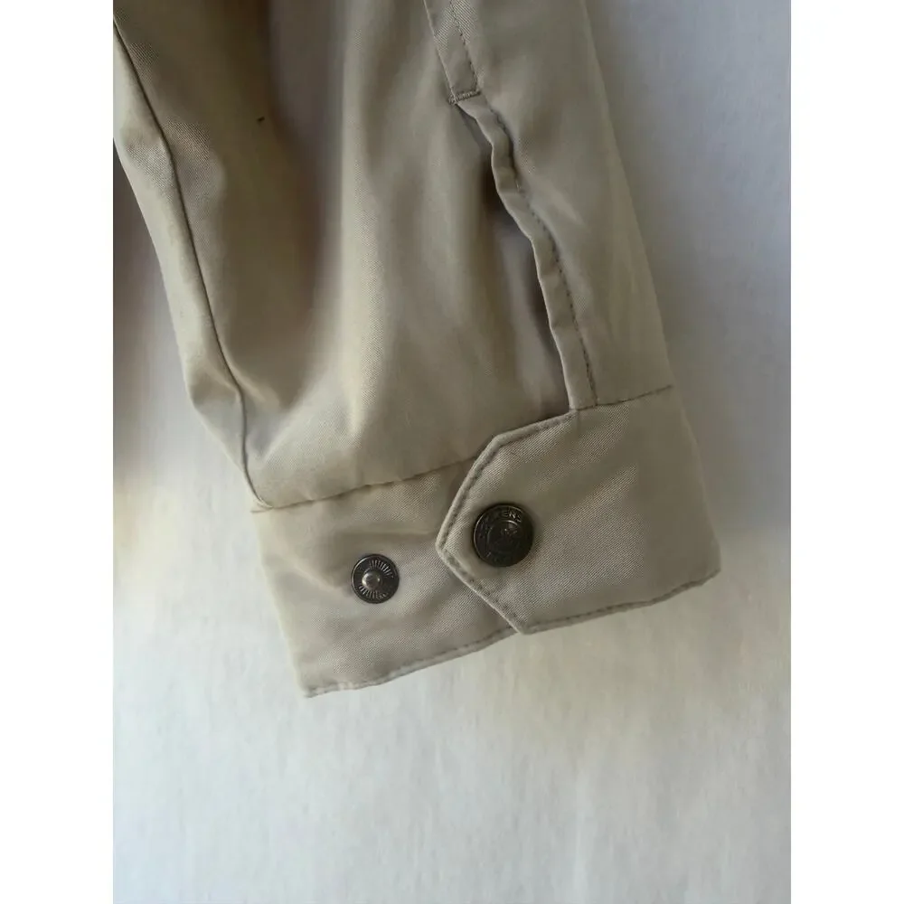 Dockers Men's Khaki Zip Fleece Lined Harrington Windbreaker Jacket Medium